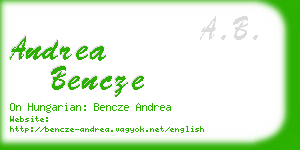 andrea bencze business card